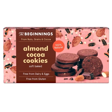 THE BEGINNINGS Mandeļu kakao cepumi, 80 g