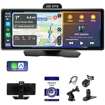 9,26 collu CarPlay ekrāns, pārnēsājams autoradio, 
