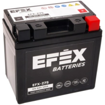 113 X 70 X 105, - +, EFEX HIGH CAPACITY AGM 12V 6A