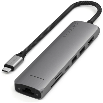 Satechi 7-in-1 USB-C Slim Multiport Adapter with E