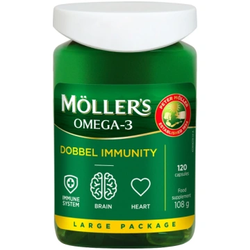 Möller’s Dobbel Immunity, 120 kapsulas