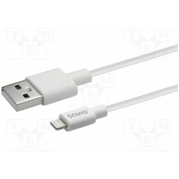 Cable; Apple Lightning plug,USB A plug; 1m; white;