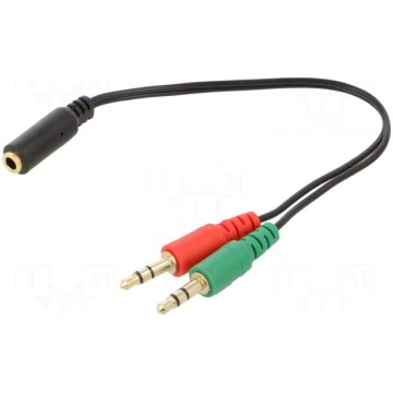 Cable | Jack 3.5mm 3pin plug x2,Jack 3.5mm 4pin so