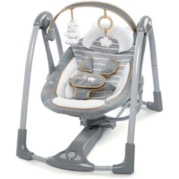 Mazuļu šūpuļkrēsls Ingenuity Swing N Go, pelēka kr