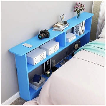 Retro Blue Wooden Sofa Back Console Table with 3 L