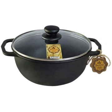 Čuguna katls (kazans) 6 l Ø26 cm ar stikla vāku MA