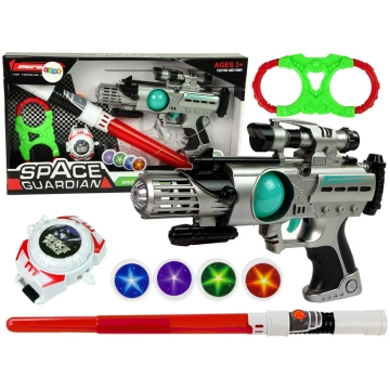 Space Warrior Set Laser Gun Lightsaber Handcuffs D