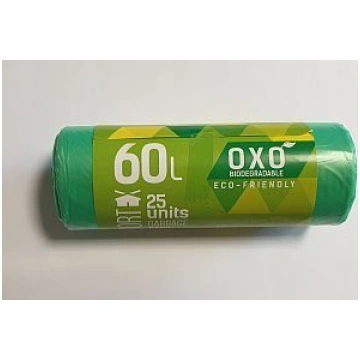 Atkritumu maisi BIO, zaļi, HDPE, 60L, 60x70cm 13mk