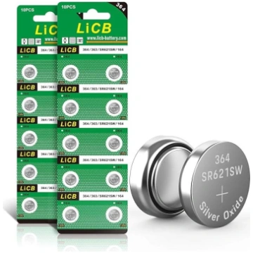 LiCB SR621SW pulksteņa baterija, 364 1,5 V kloķvei