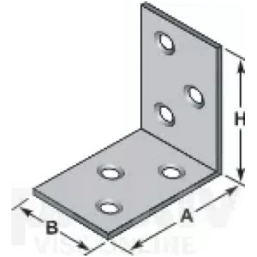 Leņķis mēbelēm 2.0mm 20x100x100mm, 300-104
