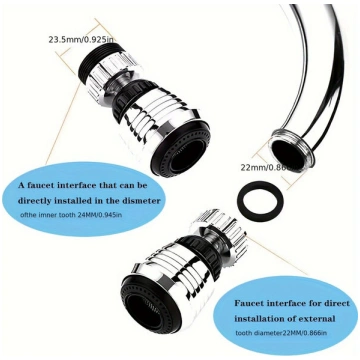 360° griežams krāna sprauslas adapters. Nav norādī