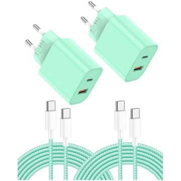 2 Pack 20 W USB C lādētājs, 2 portu USBC barošanas