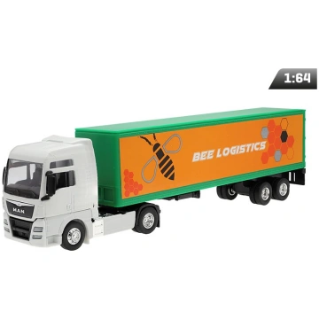 Modelīši MAN TGX ar zaļu/oranžu puspiekabi, 1:64, 
