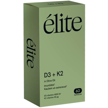 ELITE D3 + K2 kapsulas, 60 gab
