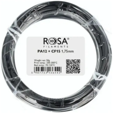 Filament Rosa3D PA12 + 15CF 1,75mm 50g - Black} RO