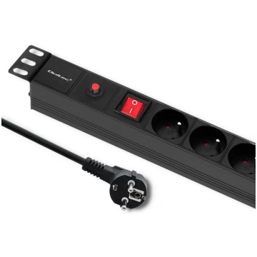 Qoltec Overvoltage power strip for RACK 19" with C