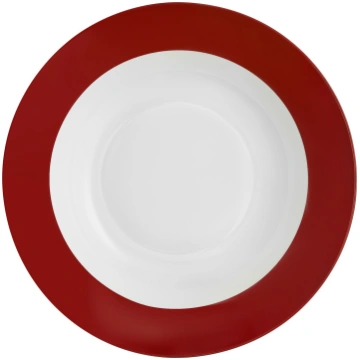 Šķīvis zupas Ambition Aura Red, Ø 23 cm, balta krā