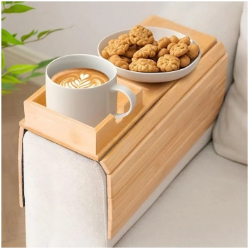 Bamboo Couch Cup Holder, Non-Slip Multifunctional 
