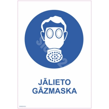 Zīme Jālieto gāzmaska Alumīnijs (neobonds 2 mm) pa