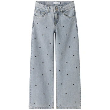 Name It NkfRose Heart Studs platu staru džinsi