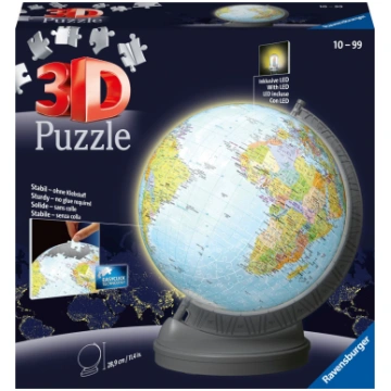 Ravensburger 3D Puzzle bumba Globe ar apgaismojumu