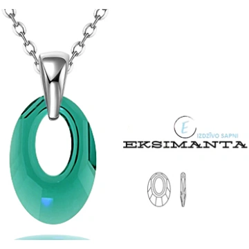 Sudraba Kaklarota ar Swarovski Elementu Eksimanta.