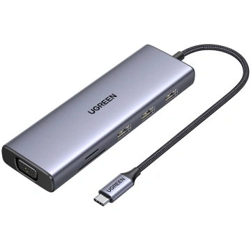 USB-C adapteris HUB - 3x USB-A 3.0 / HDMI / VGA / 