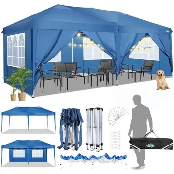 COBIZI lapene 3 x 6 m, saliekamā lapene 3 x 6 m, ū
