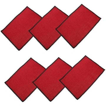 Pack of 6 Table Mats with Heat Insulation White Re