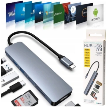 HUB USB Platinet adapter Multimedia 7in1 (45985) 4