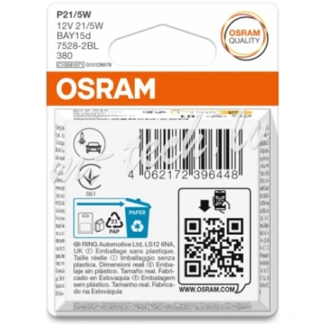O7528-2BL - OSRAM ORIGINAL 7528-2BL P21/5W BAY15d 