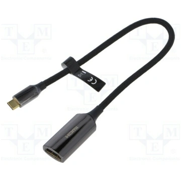 Converter; HDMI socket,USB C plug; gold-plated; 0.