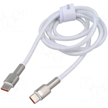 Cable | USB C plug,both sides | 1m | white | 100W 