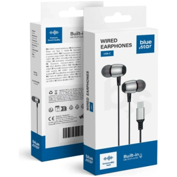 Wire earbuds USB C (DAC) Blue Star M09C 1.2 m blac