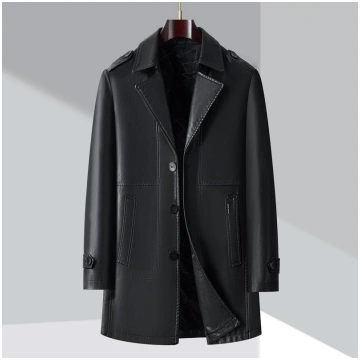 Korean Style Fashionable Simple Mid-length Leather