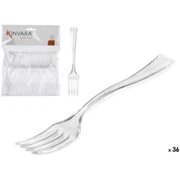 Set of 36 transparent plastic dessert forks, 16×12