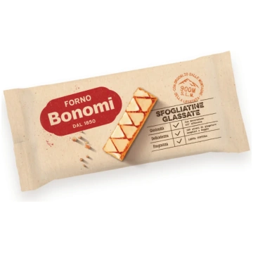 Itāļu cepumi BONOMI Sfogliatine Glassate, 135g