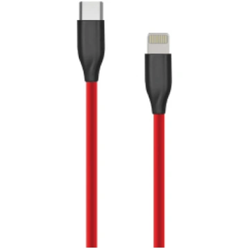 Silicone Cable USB Type C - Lightning, 1m (red)