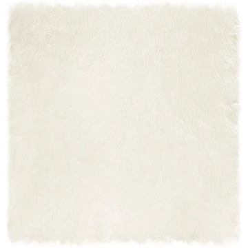 Mākslīgā aitu vilna paklājs balts 120 x 120 cm pol