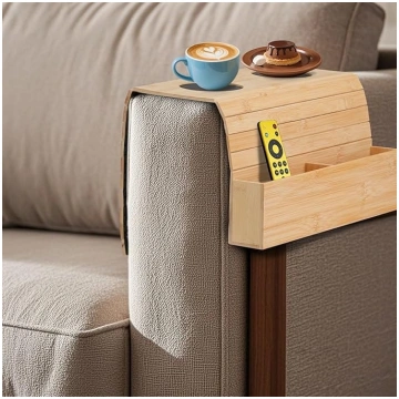 Sofa Arm Tray Table, Bamboo Sofa Tray, Foldable Ar