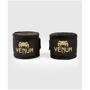 Venum kontact boksa saites (4 metri) - melna/zelta