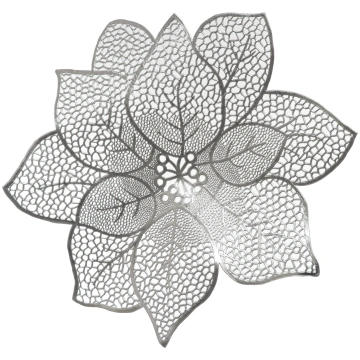 Galda paklājs FLOWER, sudraba krās., pvc