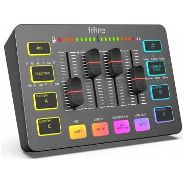 Fifine Sound Card SC3W USB z RGB XLR 2 - owy | SC3