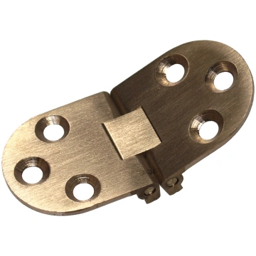 Folding table hinge, matte brass
