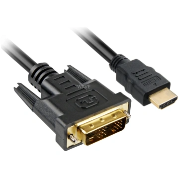 Adaptera kabelis HDMI > DVI-D (18+1) (melns, 1 met