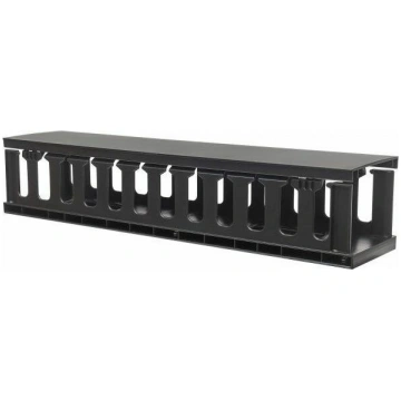 2U Rack Cable Organizer 19 with cover black | I-CA