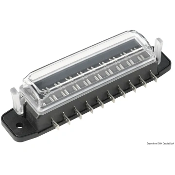 Blade fuse holder box 10 housings (14.100.34) Oscu