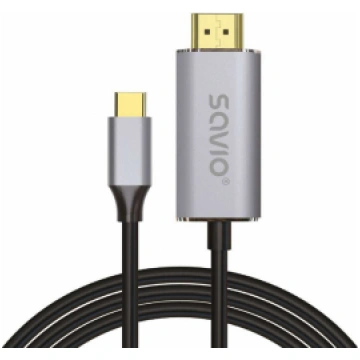 USB-C to HDMI 2.0B cable 1m silver-black golden ti