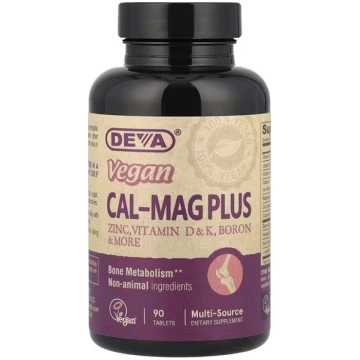 Deva, Vegan Cal-Mag Plus, 90 Tablets