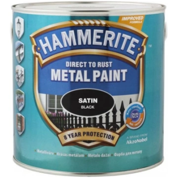 Hammerite PAINT HAMMERITE SATEEN BLACK 250ML 15088